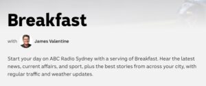 ABC Sydney Radio Breakfast